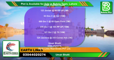 Residential Plot for Sale in Bahria Town, Lahore - (BP-89763)