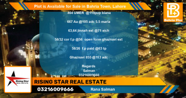Residential Plot for Sale in Bahria Town, Lahore - (BP-89773)