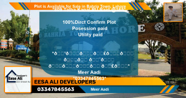 Residential Plot for Sale in Bahria Town, Lahore - (BP-89779)