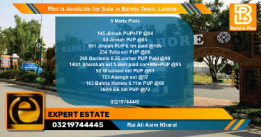 Residential Plot for Sale in Bahria Town, Lahore - (BP-89781)