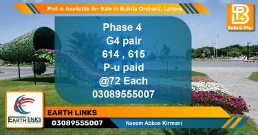 Residential Plot for Sale in Bahria Orchard, Lahore - (BP-89794)