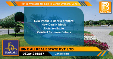 Residential Plot for Sale in Bahria Orchard, Lahore - (BP-89801)
