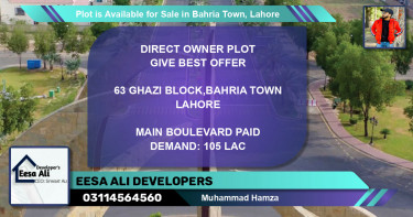 Residential Plot for Sale in Bahria Town, Lahore - (BP-89804)