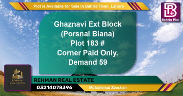 Residential Plot for Sale in Bahria Town, Lahore - (BP-89808)