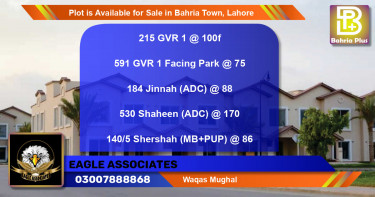 Residential Plot for Sale in Bahria Town, Lahore - (BP-89813)
