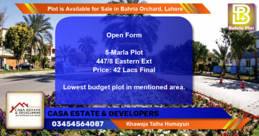 Residential Plot for Sale in Bahria Orchard, Lahore - (BP-89830)