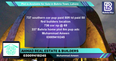 Residential Plot for Sale in Bahria Town, Lahore - (BP-89911)