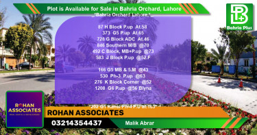Residential Plot for Sale in Bahria Orchard, Lahore - (BP-89971)