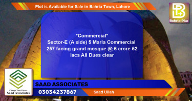 Commercial Plot for Sale in Bahria Town, Lahore - (BP-89987)