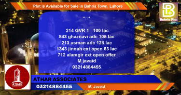 Residential Plot for Sale in Bahria Town, Lahore - (BP-90001)