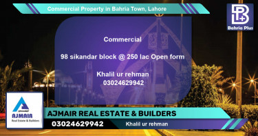 Commercial Property for Sale in Bahria Town, Lahore - (BP-90060)