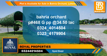 Residential Plot for Sale in Bahria Orchard, Lahore - (BP-90062)
