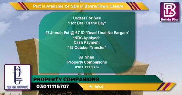 Residential Plot for Sale in Bahria Town, Lahore - (BP-90095)