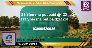 Residential Plot for Sale in Bahria Town, Lahore - (BP-90101)