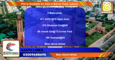 Residential Plot for Sale in Bahria Town, Lahore - (BP-90145)