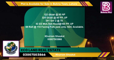 Residential Plot for Sale in Bahria Town, Lahore - (BP-90159)