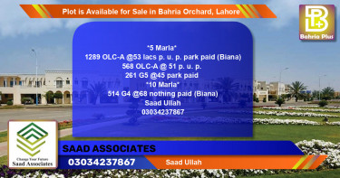 Residential Plot for Sale in Bahria Orchard, Lahore - (BP-90166)