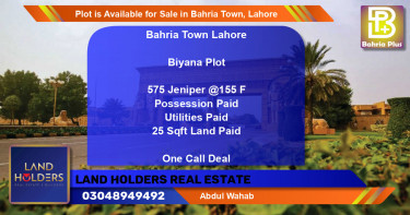 Residential Plot for Sale in Bahria Town, Lahore - (BP-90175)