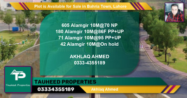 Residential Plot for Sale in Bahria Town, Lahore - (BP-90205)