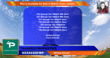 Residential Plot for Sale in Bahria Town, Lahore - (BP-90209)