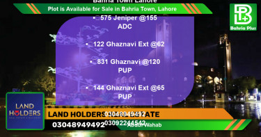 Residential Plot for Sale in Bahria Town, Lahore - (BP-90210)