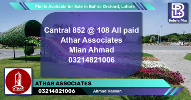 Residential Plot for Sale in Bahria Orchard, Lahore - (BP-90262)