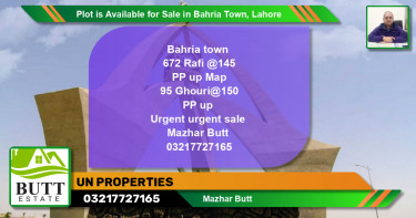Residential Plot for Sale in Bahria Town, Lahore - (BP-90300)