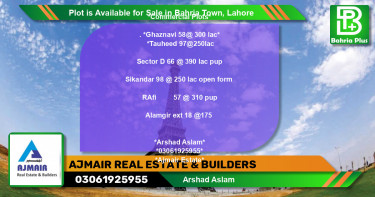 Commercial Plot for Sale in Bahria Town, Lahore - (BP-90327)