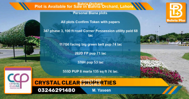 Residential Plot for Sale in Bahria Orchard, Lahore - (BP-90342)