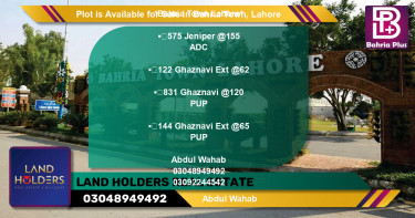 Residential Plot for Sale in Bahria Town, Lahore - (BP-90407)