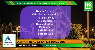 Residential Plot for Sale in Bahria Town, Lahore - (BP-90410)