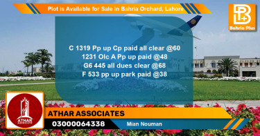 Residential Plot for Sale in Bahria Orchard, Lahore - (BP-90440)