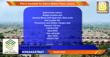 Residential Plot for Sale in Bahria Town, Lahore - (BP-90450)