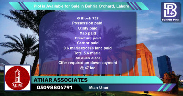 Residential Plot for Sale in Bahria Orchard, Lahore - (BP-90452)