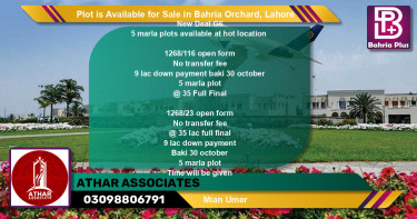 Residential Plot for Sale in Bahria Orchard, Lahore - (BP-90472)