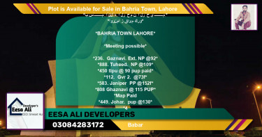 Residential Plot for Sale in Bahria Town, Lahore - (BP-90497)