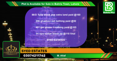 Residential Plot for Sale in Bahria Town, Lahore - (BP-90516)