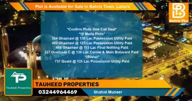 Residential Plot for Sale in Bahria Town, Lahore - (BP-90530)