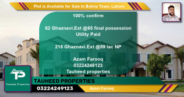 Residential Plot for Sale in Bahria Town, Lahore - (BP-90550)