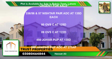Residential Plot for Sale in Bahria Town, Lahore - (BP-90558)