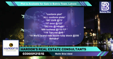 Residential Plot for Sale in Bahria Town, Lahore - (BP-90564)