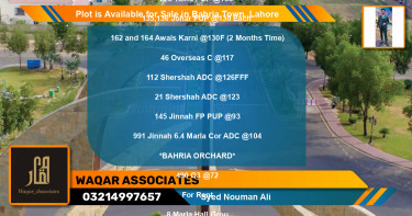 Residential Plot for Sale in Bahria Town, Lahore - (BP-90577)