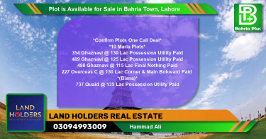 Residential Plot for Sale in Bahria Town, Lahore - (BP-90578)