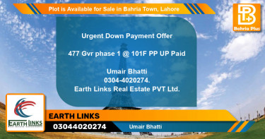 Residential Plot for Sale in Bahria Town, Lahore - (BP-90593)