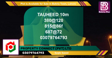 Residential Plot for Sale in Bahria Town, Lahore - (BP-90596)