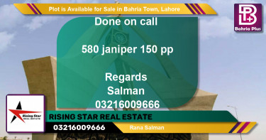 Residential Plot for Sale in Bahria Town, Lahore - (BP-90609)
