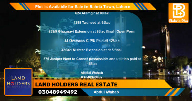 Residential Plot for Sale in Bahria Town, Lahore - (BP-90677)