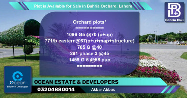 Residential Plot for Sale in Bahria Orchard, Lahore - (BP-90690)