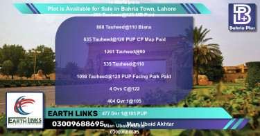Residential Plot for Sale in Bahria Town, Lahore - (BP-90702)