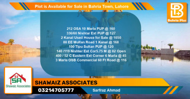 Commercial Plot for Sale in Bahria Town, Lahore - (BP-90707)